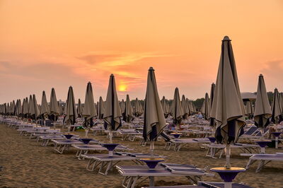 Een strand in Bibione