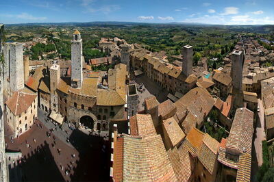 Zicht op San Gimignano