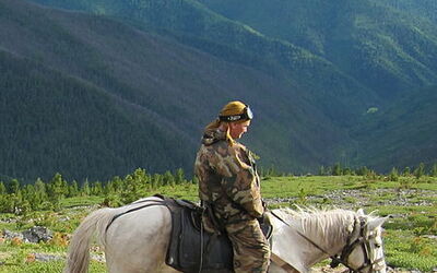 paardrijden in de bergen