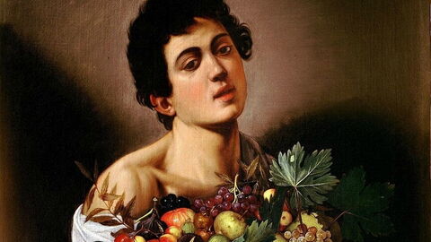 Jongen met fruitmand