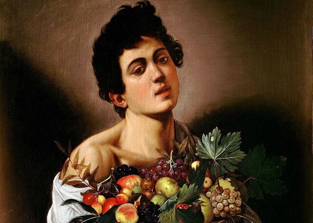 Jongen met fruitmand