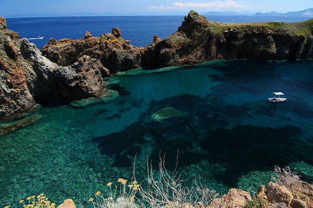 Zee uitzicht op Panarea