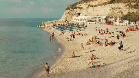 Op het strand in Tropea