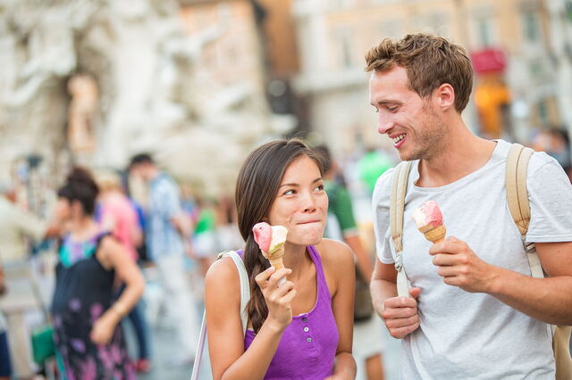 Gelato eten in Italië