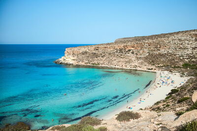 Strand van Lampedusa, Sicilië