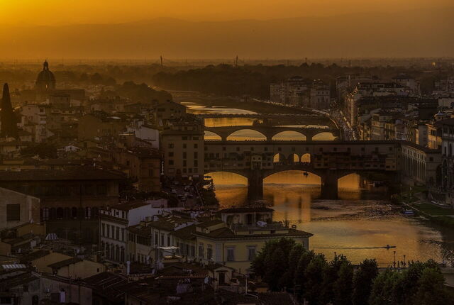 Een zonsondergang in Florence