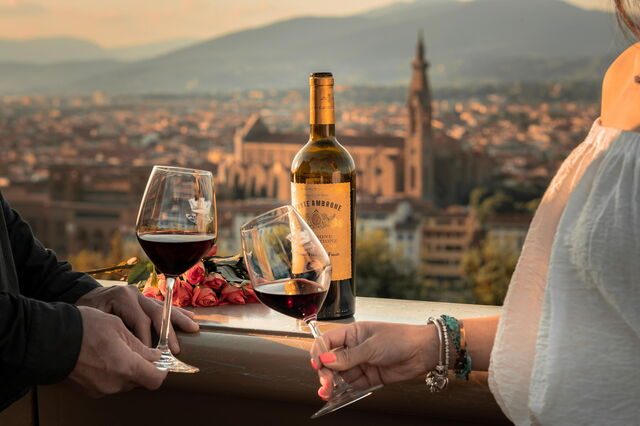 Genieten van wijn in Florence