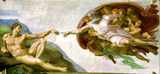 michelangelo's schepping van adam