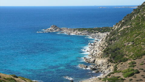 Uitzicht op de Costa Rei op Sardinië