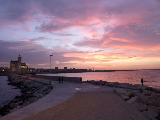 Trani, zonsondergang