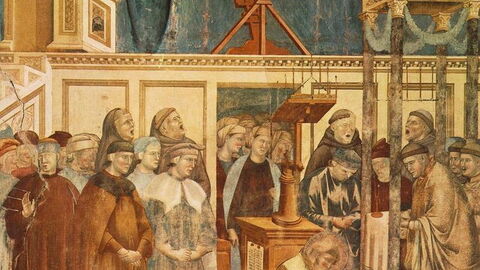 Kribbe in Greccio door Giotto