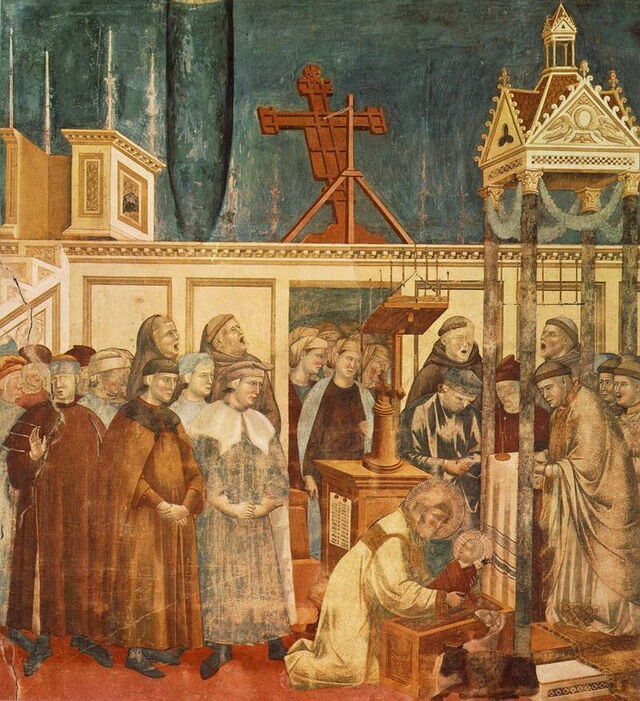 Kribbe in Greccio door Giotto