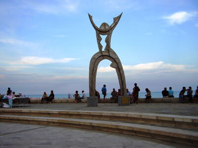 Promenade langs het strand van metaponto