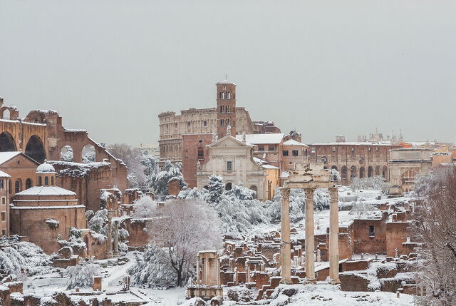 Rome in de sneeuw
