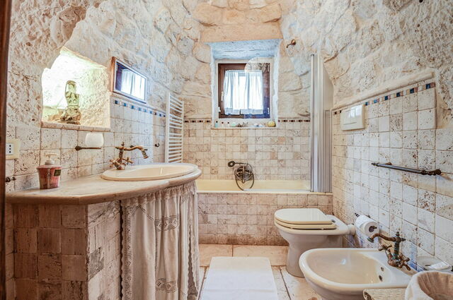 Trullo Agapanto, badkamer