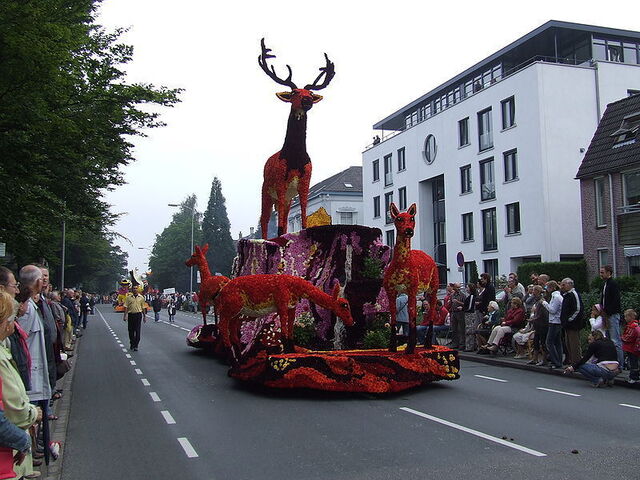 Een prachtige bloemenwagen