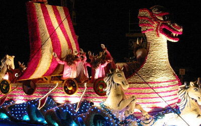 Voorbeeld van een bloemenwagen