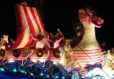 Voorbeeld van een bloemenwagen