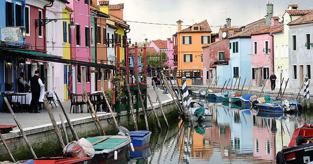 Gekleurde huizen in Burano