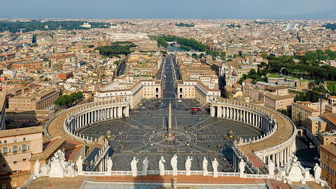 Het St.Pietersplein in Vaticaanstad