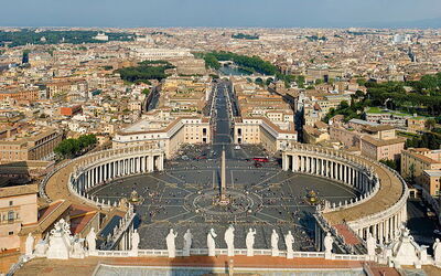 Het St.Pietersplein in Vaticaanstad