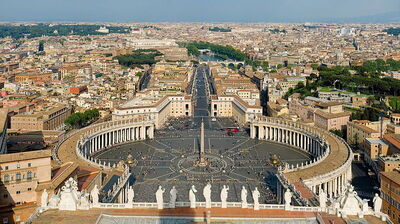 Het St.Pietersplein in Vaticaanstad