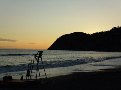 Een strand in Levanto