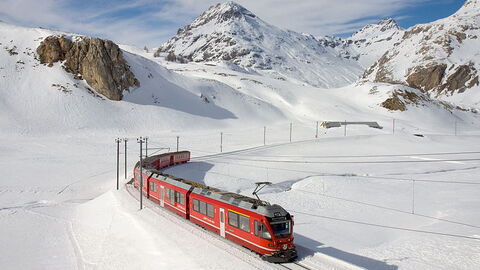 De Bernina bergpas nabij Tirano