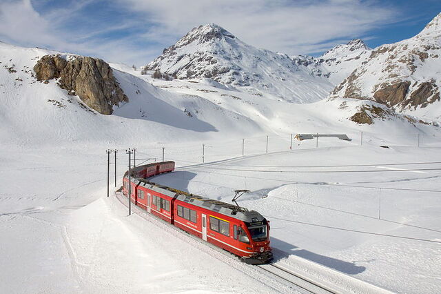 De Bernina bergpas nabij Tirano
