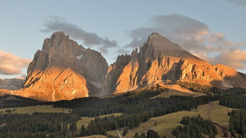 Alpe di Siusi, zonsondergang
