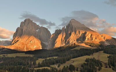 Alpe di Siusi, zonsondergang