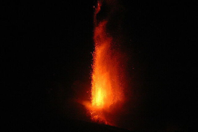 Een Etna uitbarsting in 2007