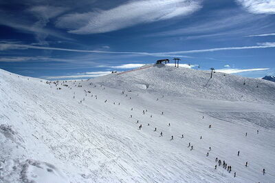 Skipiste op de Alpen