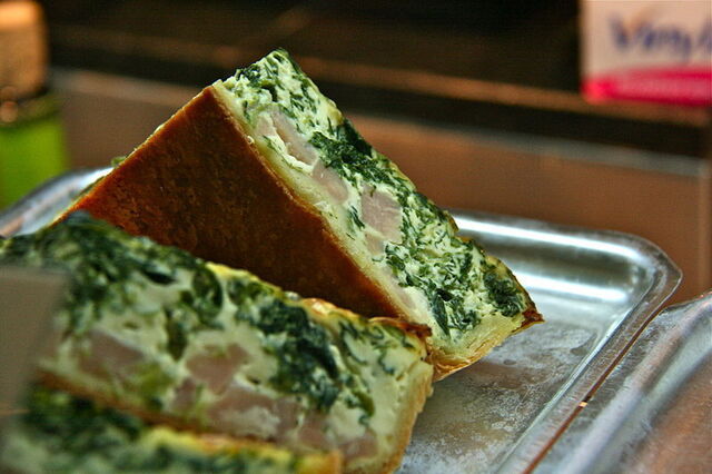 Quiche met ham en spinazie