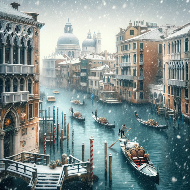 Venetië in de sneeuw