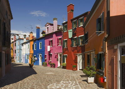 Burano eiland huizen
