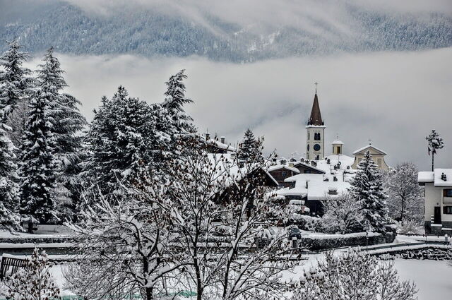 Sneeuwlandschap in de Aostavallei
