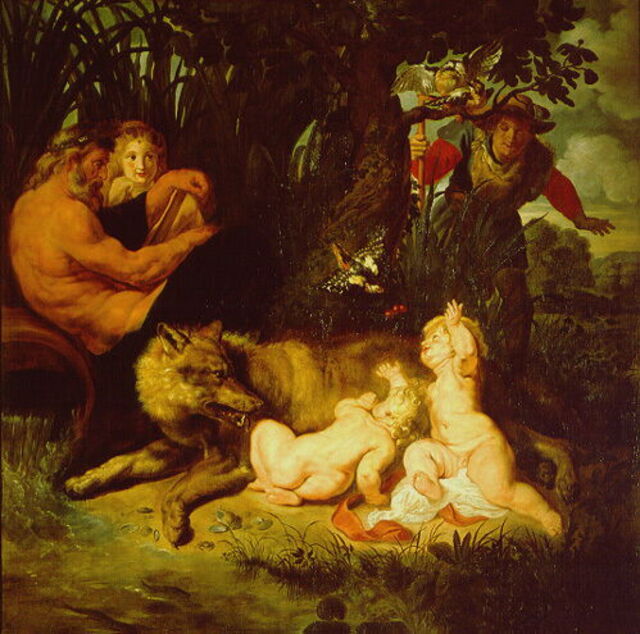 Romulus en Remus schilderij