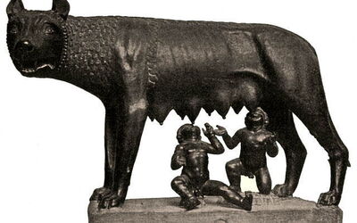 Beeld van Romulus en Remus