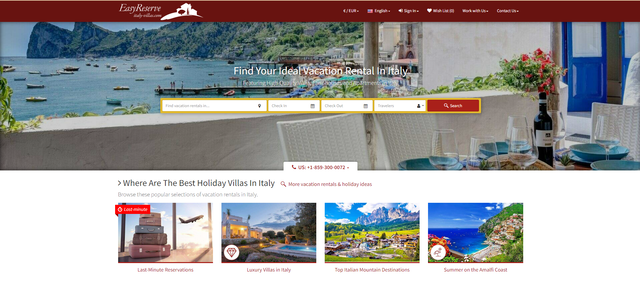 Last-minute villa's in Italië op de homepage
