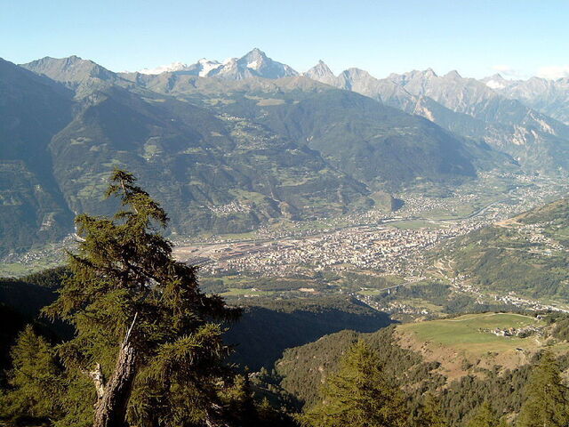 Zicht op de Aosta vallei