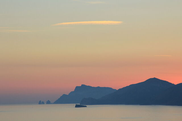 Zonsondergang in Praiano