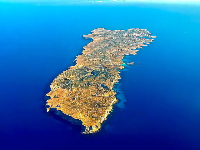 Luchtfoto van Lampedusa