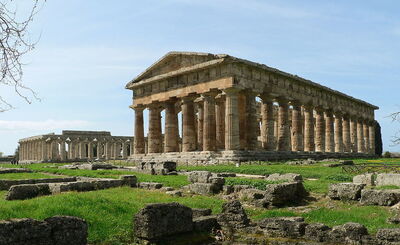 Zicht op Paestum