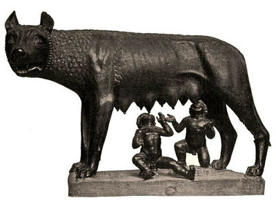 Beeld van Romulus en Remus