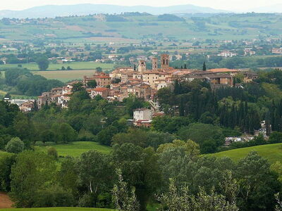 het stadje Deruta in Umbrië