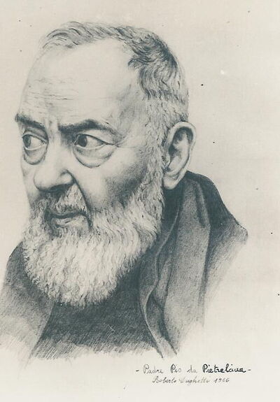 tekening van Padre Pio