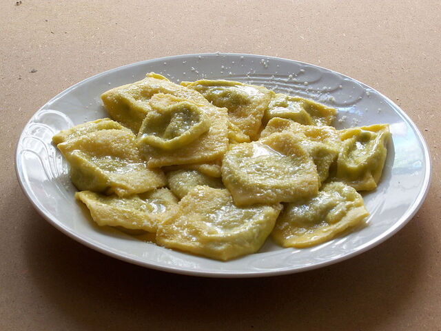 Het beroemde Parma gerecht, tortelli d'erbetta