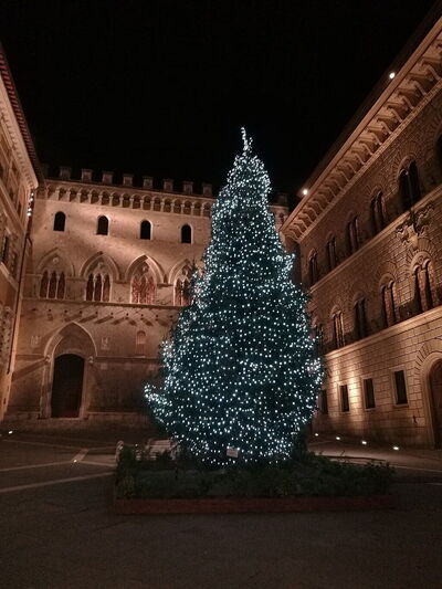 Siena, Piazza Salimbeni, Kerstmis