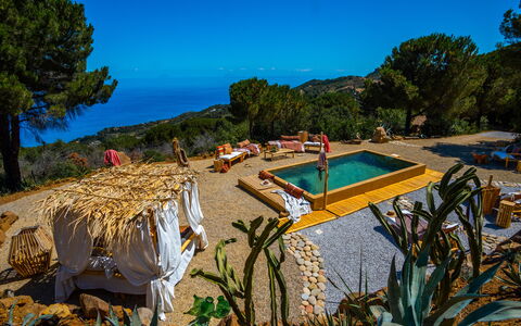 Terre Di Bea Cottage By The Sea Cefalu': Lucht, Fabriek, Water, Azure, Natuurlijk Landschap, Boom, Zwembad, Arecales, Buitenmeubels, Biome